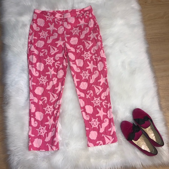 Lilly Pulitzer smooth sailing nautical pink capris - Picture 2 of 8